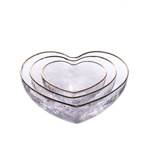 Heart shape glass bowl