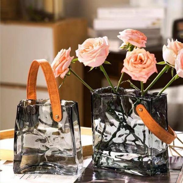 Bag glass vase