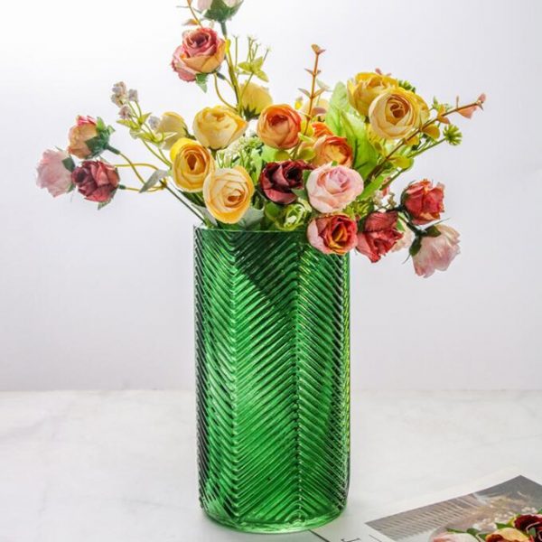 Green glass vase