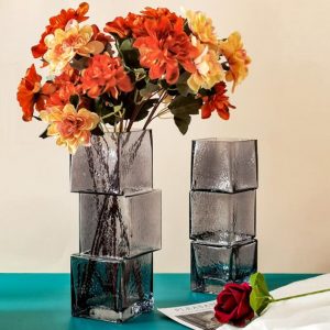 Square glass vase