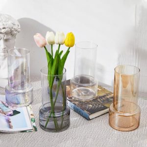 Tall glass vase