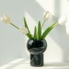 black glass vase