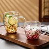 double wall glass cup with glitter