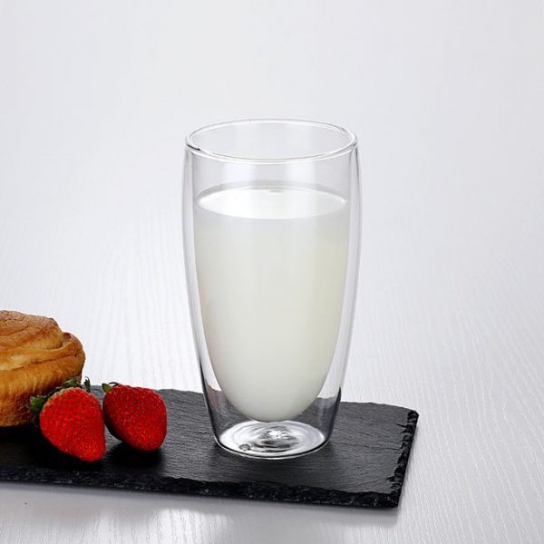 double wall glass cup milk