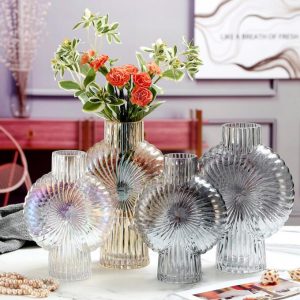 fan-shaped glass vase