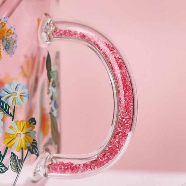 glass cup with handle