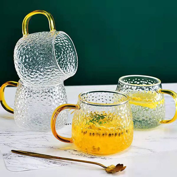 glass cup with handle