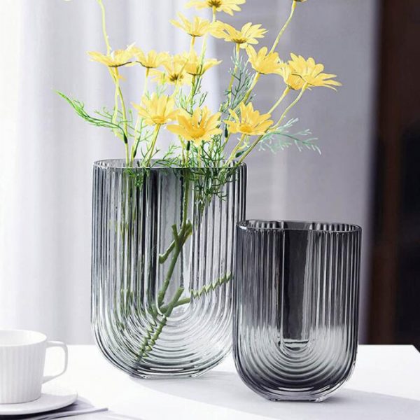 glass vase grey