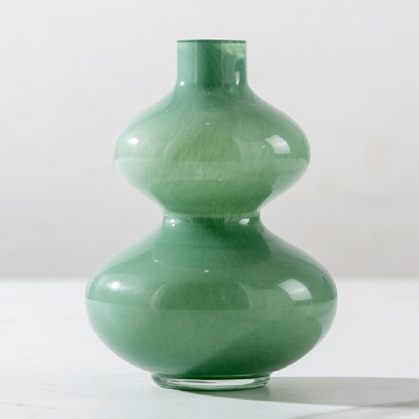 green glass vase